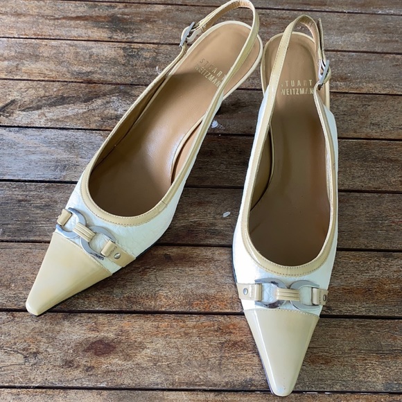Stuart Weitzman Size 8 M Pointy Toe Slingback Heels - Picture 1 of 15
